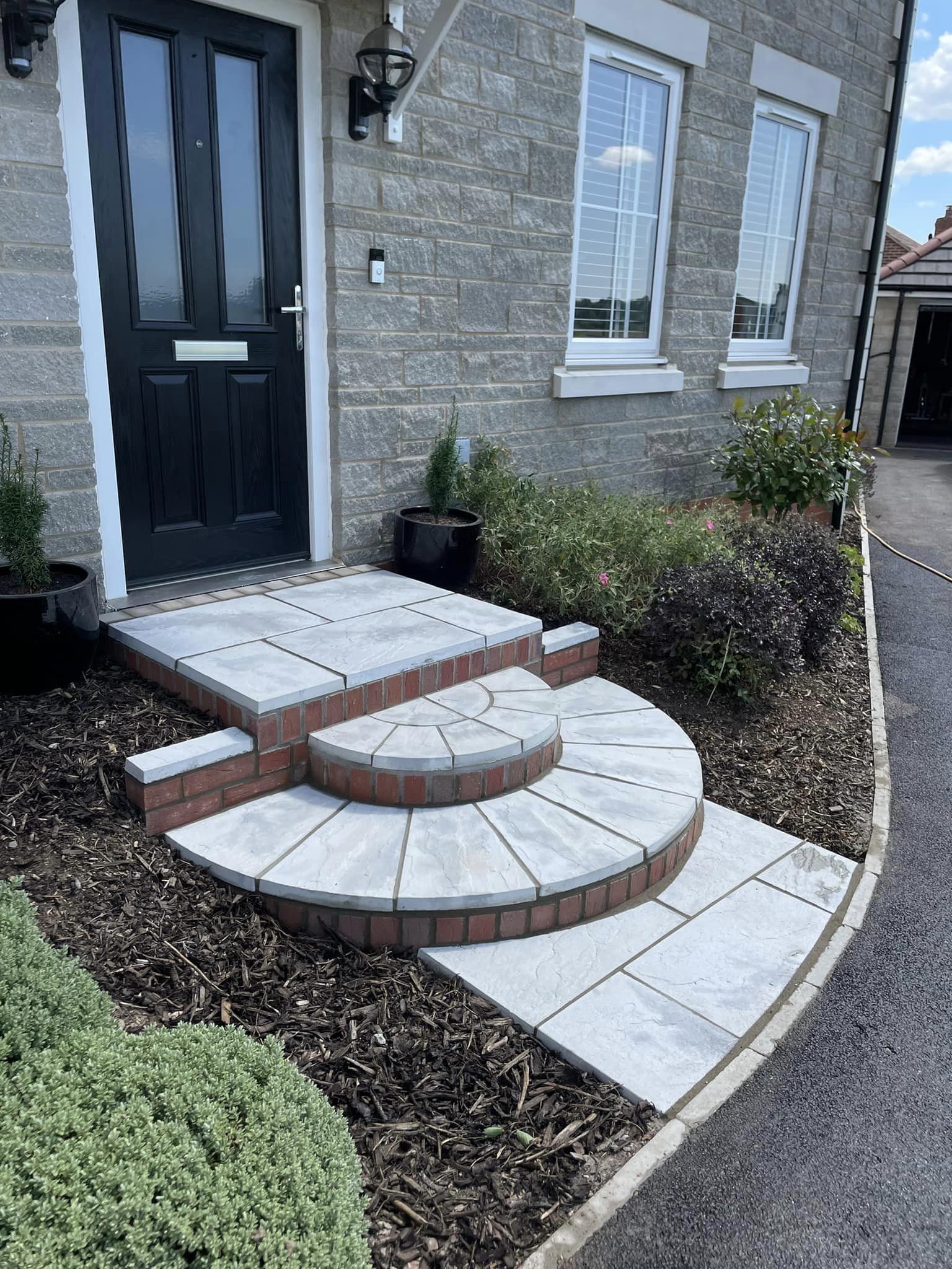 Somerset Riven Steps - Silver Grey with Circle Pieces - Langport - July 2024 - After 2